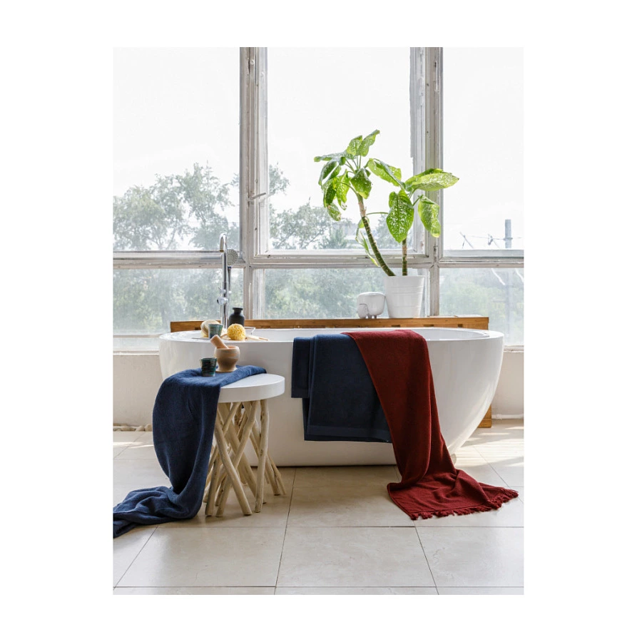 Полотенце банное Tkano Essential 90х150 см, 100% хлопок, синее