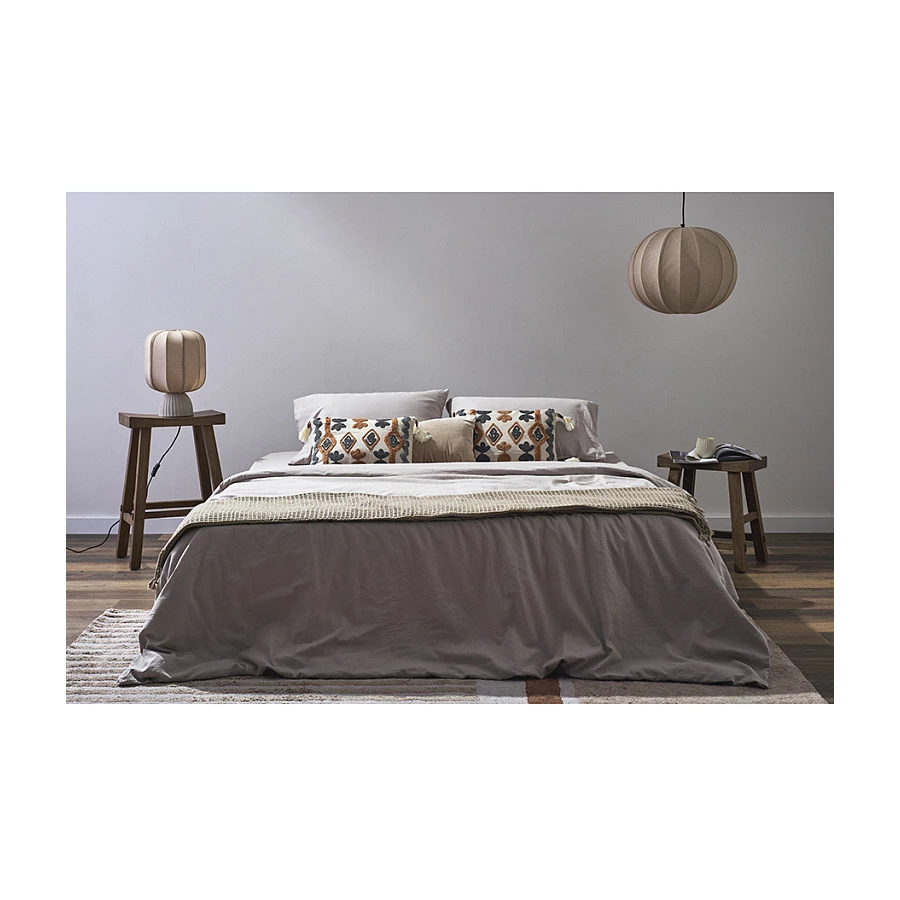 Простыня Tkano Essential 240х270 см, 55% лен, 45% хлопок, светло-серая