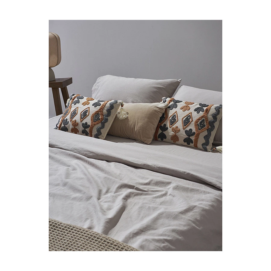 Простыня Tkano Essential 240х270 см, 55% лен, 45% хлопок, светло-серая