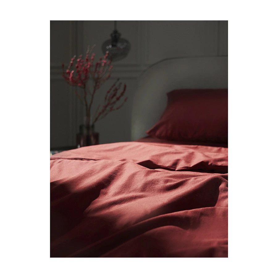 Простыня Tkano Essential 240х270 см, 55% лен, 45% хлопок, цвета копченой паприки