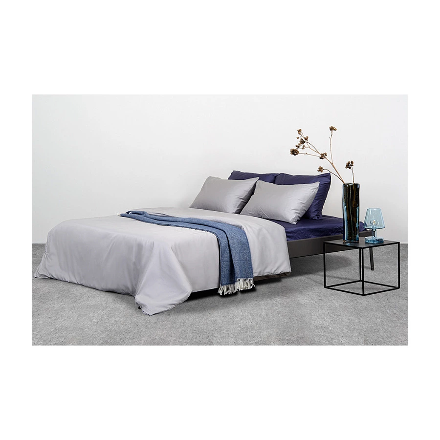 Простыня на резинке Tkano Essential 160х200х30 см, 100% сатин, темно-синяя