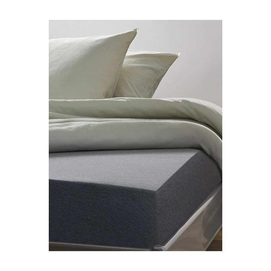 Простыня на резинке Tkano Essential 160х200х30 см, 100% хлопок, серая