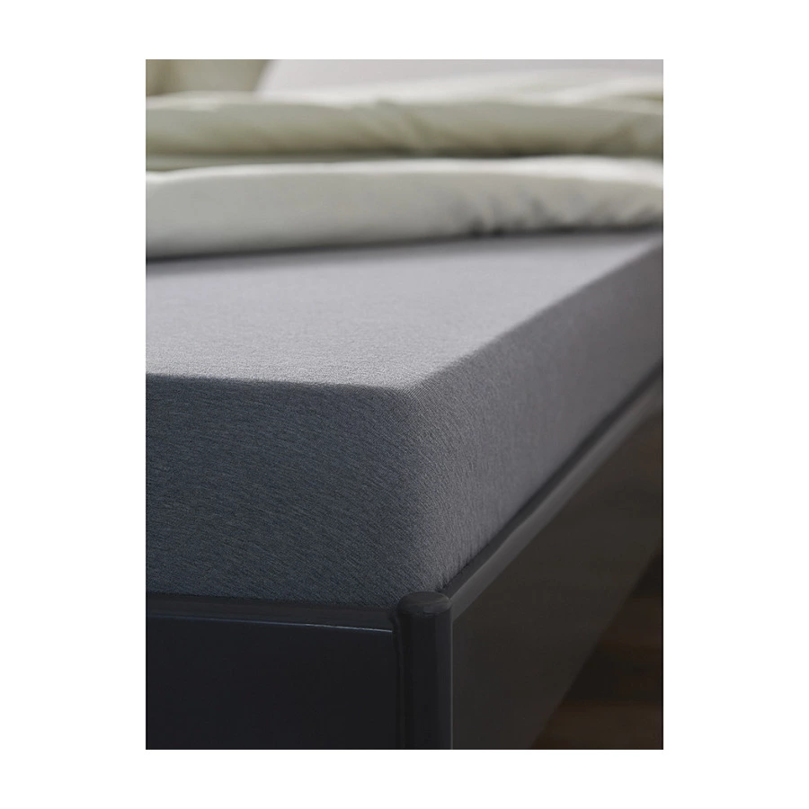 Простыня на резинке Tkano Essential 160х200х30 см, 100% хлопок, серая