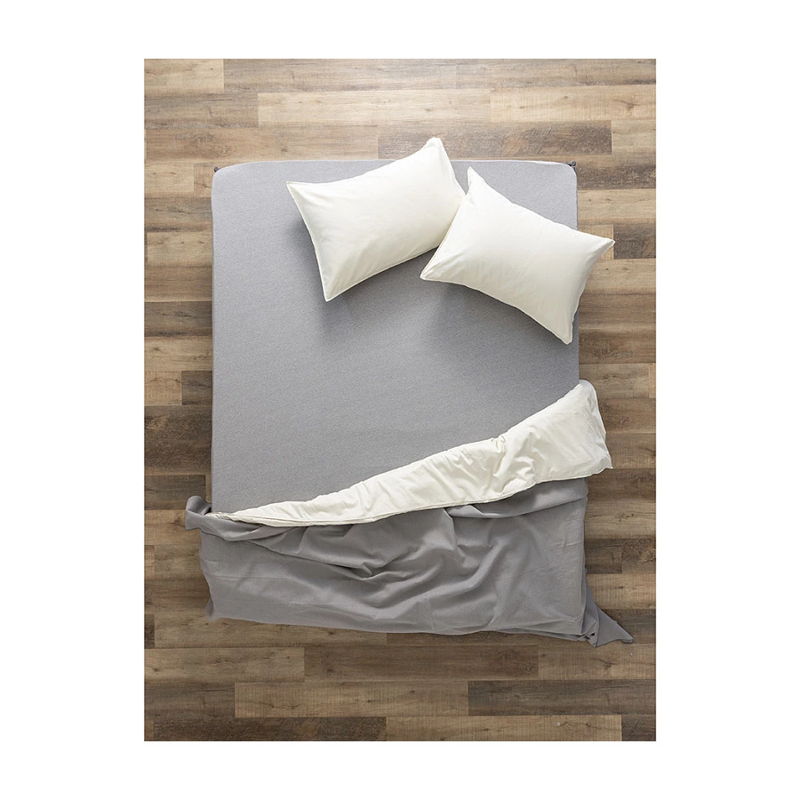 Простыня на резинке Tkano Essential 160х200х30 см, 100% хлопок, серая