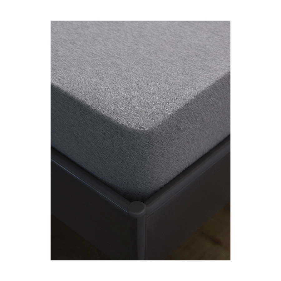 Простыня на резинке Tkano Essential 160х200х30 см, 100% хлопок, серая