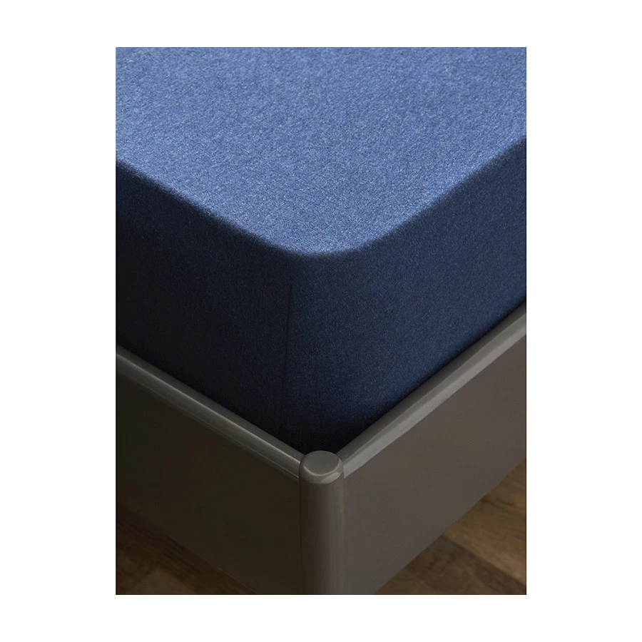 Простыня на резинке Tkano Essential 160х200х30 см, 100% хлопок, темно-синяя