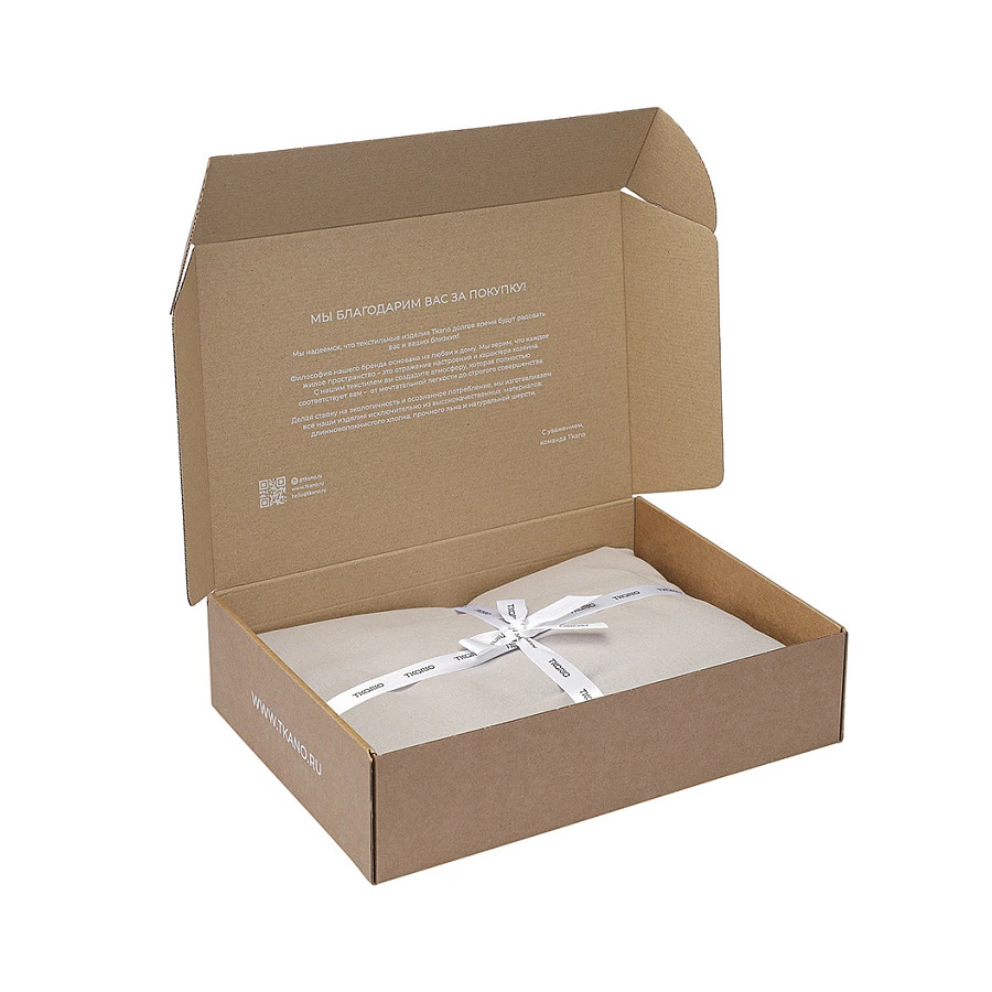 Простыня на резинке Tkano Essential 160х200х30 см, 55% лен, 45% хлопок, светло-серая