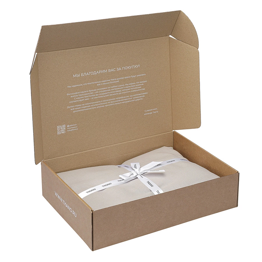 Простыня на резинке Tkano Essential 180х200х30 см, 55% лен, 45% хлопок, светло-серая