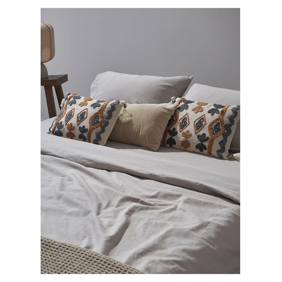 Простыня на резинке Tkano Essential 180х200х30 см, 55% лен, 45% хлопок, светло-серая