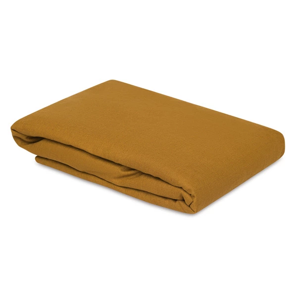 Простыня на резинке Tkano Essential 180х200х30 см, 55% лен, 45% хлопок, цвета карри