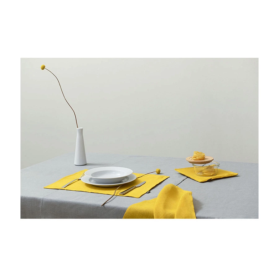 Салфетка сервировочная Tkano Essential 35х45 см, 100% стираный лен, горчичная