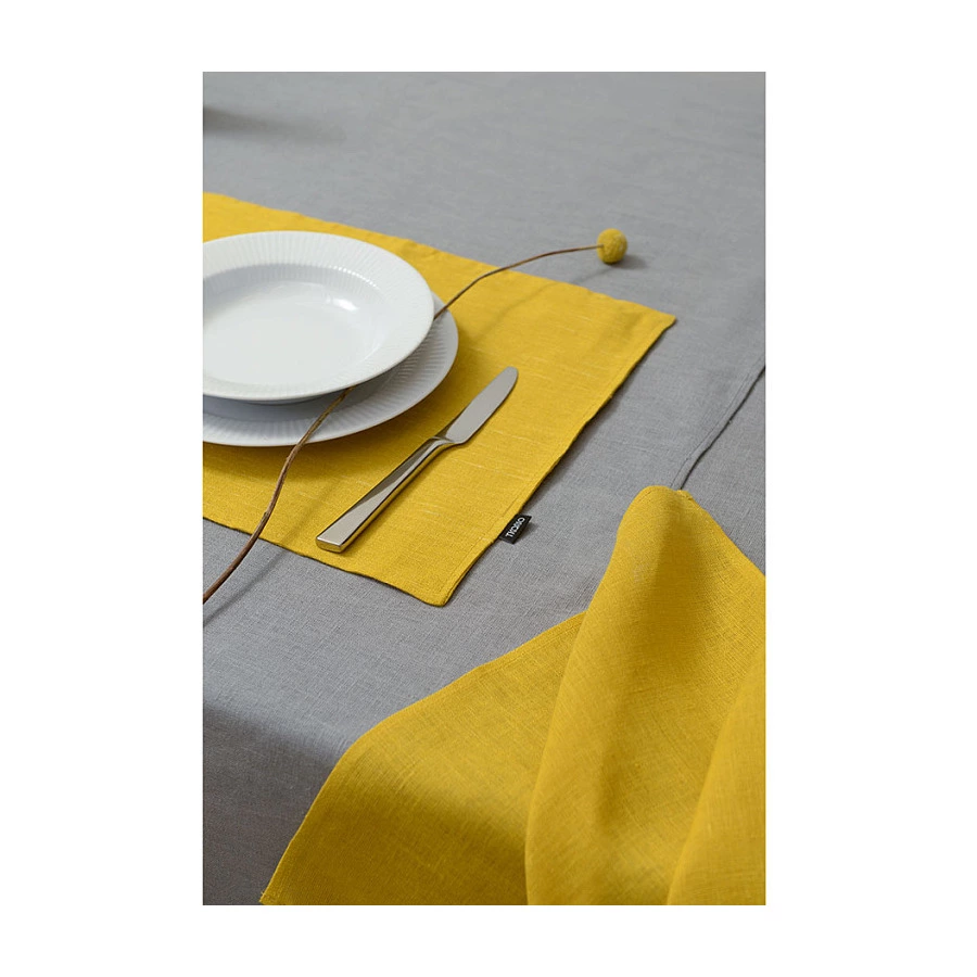 Салфетка сервировочная Tkano Essential 35х45 см, 100% стираный лен, горчичная