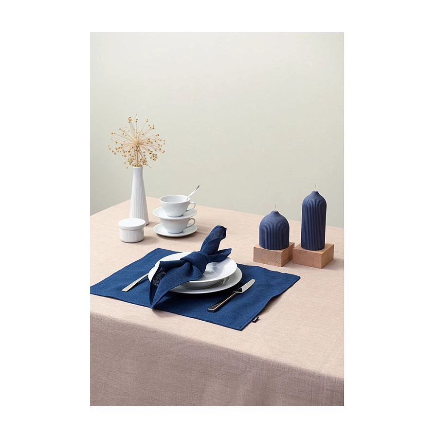 Салфетка сервировочная Tkano Essential 45х45 см, 100% стираный лен, синяя