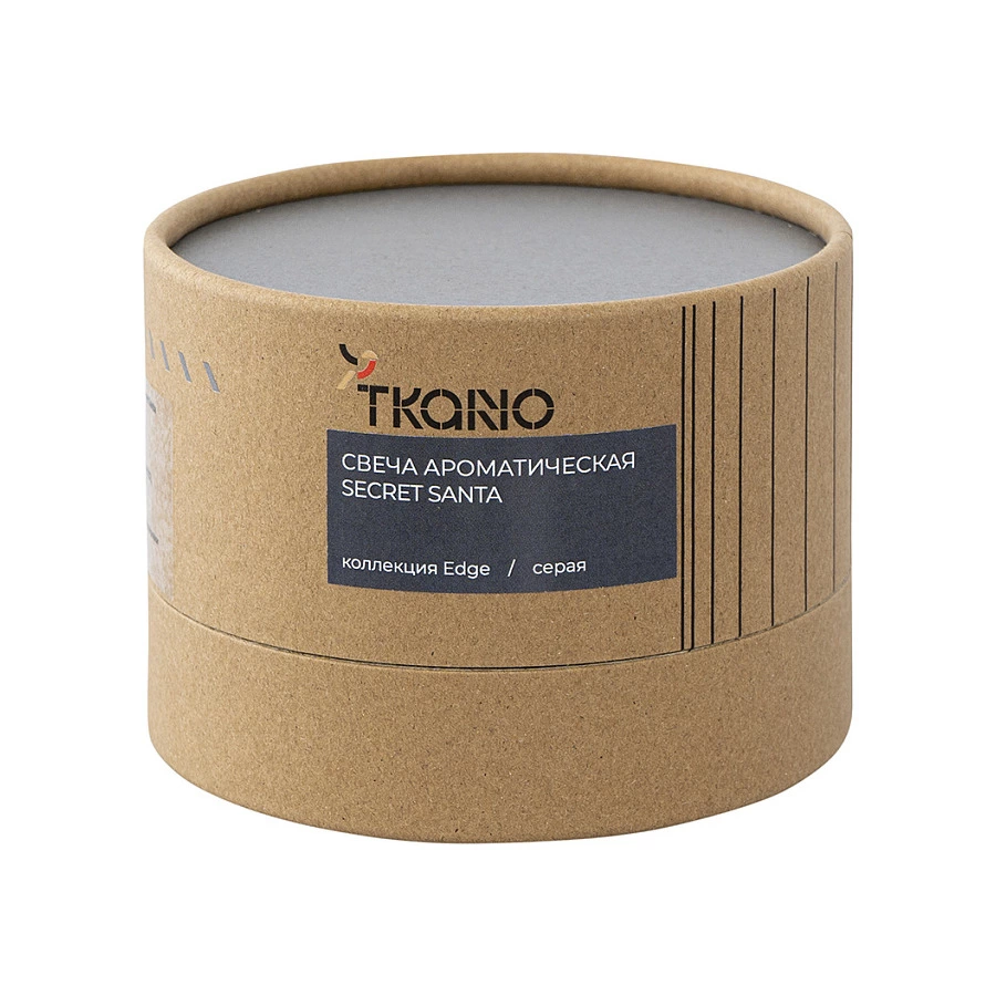 Свеча ароматическая Tkano Edge Secret Santa, 30 часов, серая