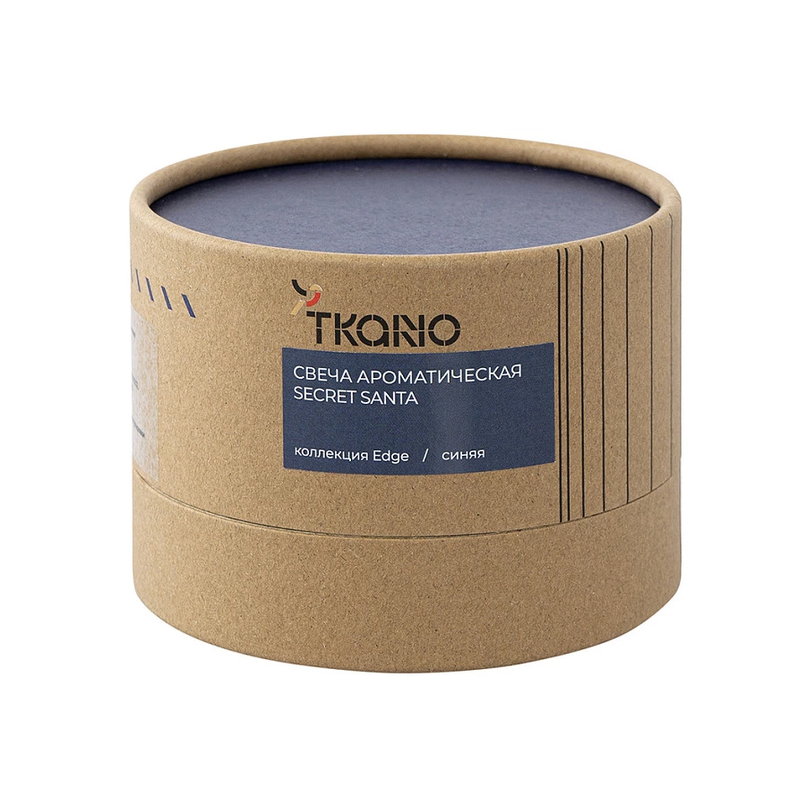 Свеча ароматическая Tkano Edge Secret Santa, 30 часов, синяя