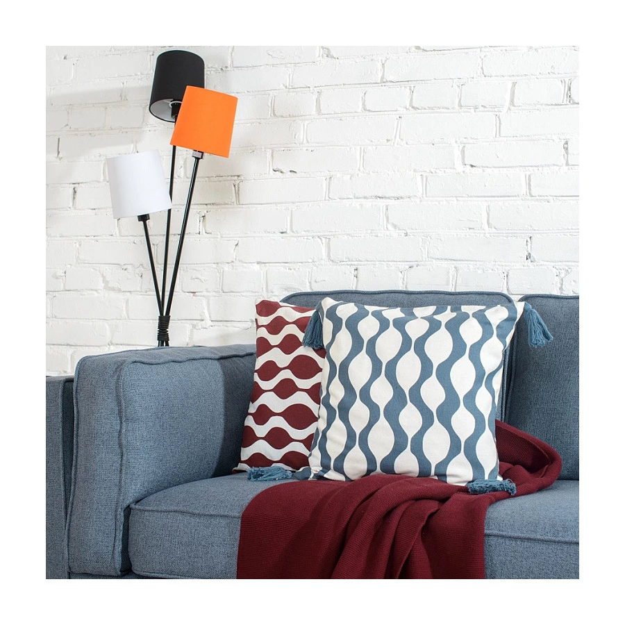 Чехол с кисточками для подушки Tkano Cuts&Pieces, 45х45 см, 100% хлопок, мультиколор