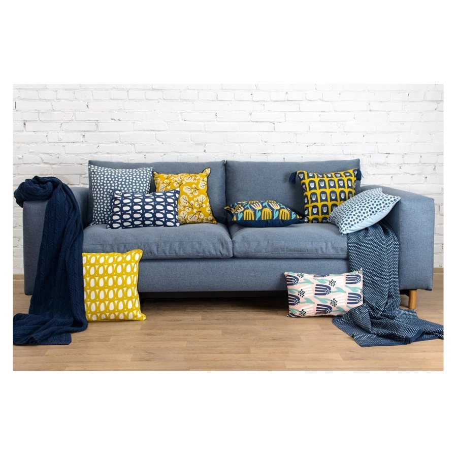 Чехол для подушки Tkano Cuts&Pieces Twirl, 45х45 см, 100% хлопок, горчичный