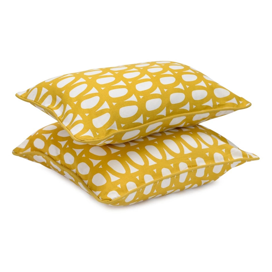 Чехол для подушки Tkano Cuts&Pieces Twirl, 45х45 см, 100% хлопок, горчичный