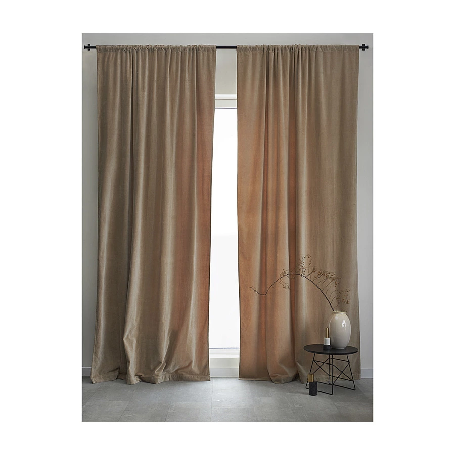 Штора Tkano Essential 150х290 см, 100% хлопковый бархат, бежевая