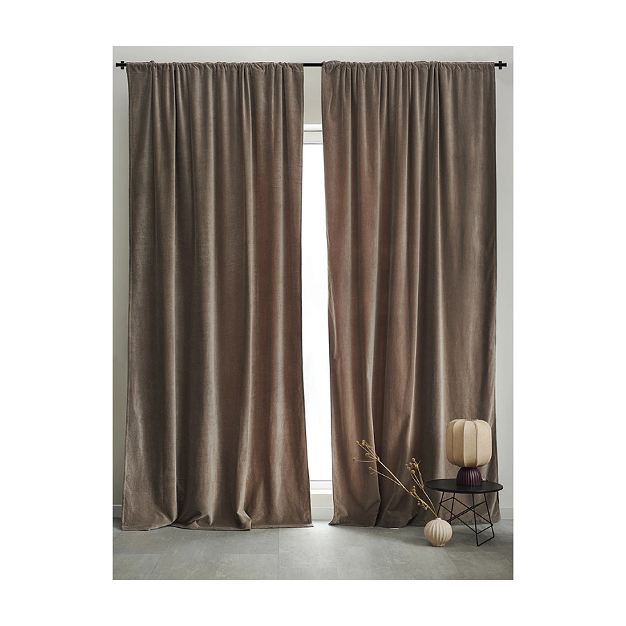 Штора Tkano Essential 150х290 см, 100% хлопковый бархат, серая