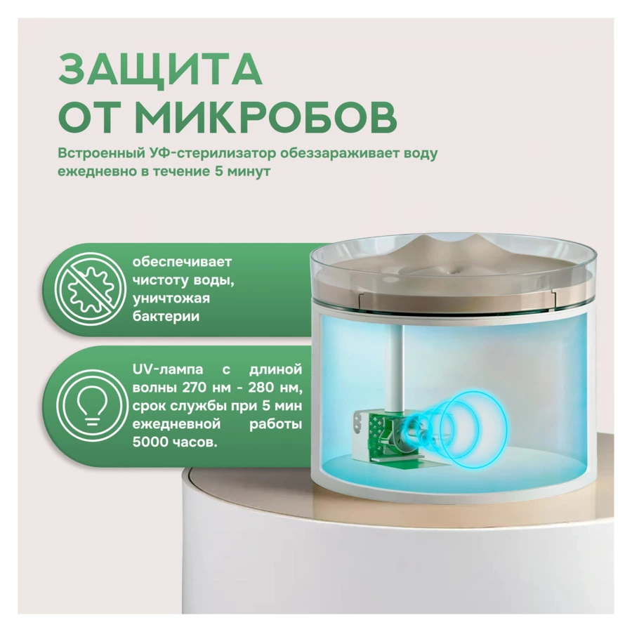 Автопоилка TESLER PSW-001 на 1,7л, управление по Wi-Fi, 2 ошейника с датчиками