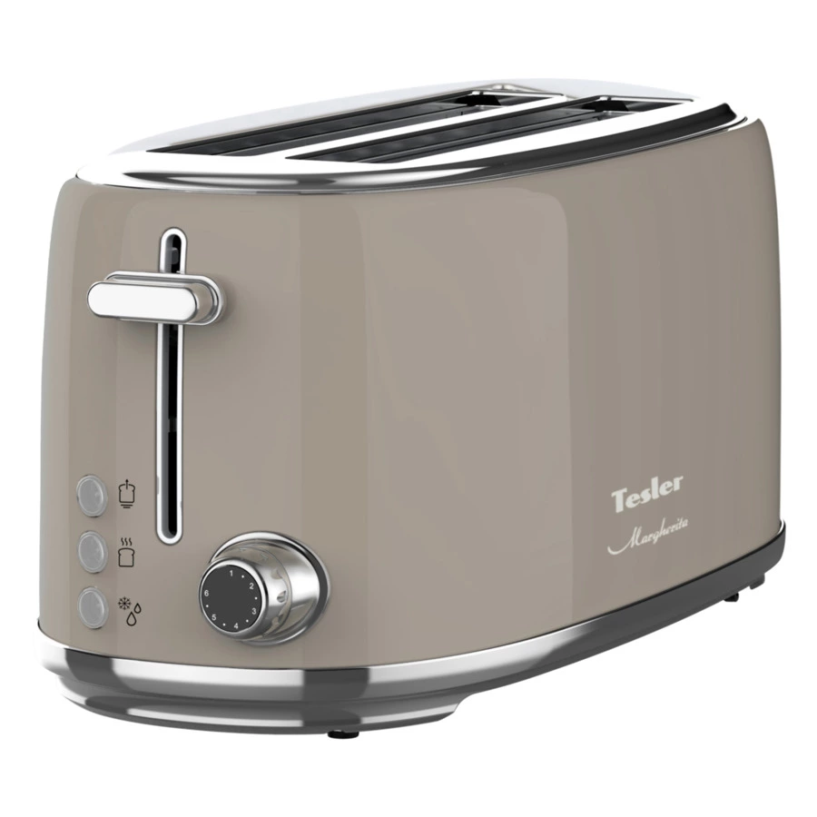 Тостер на 2 отсека TESLER Margherita TT-430 SAND GREY 39х16,7х18 см, песочный