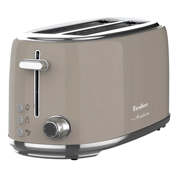 Тостер на 2 отсека TESLER Margherita TT-430 SAND GREY 39х16,7х18 см, песочный