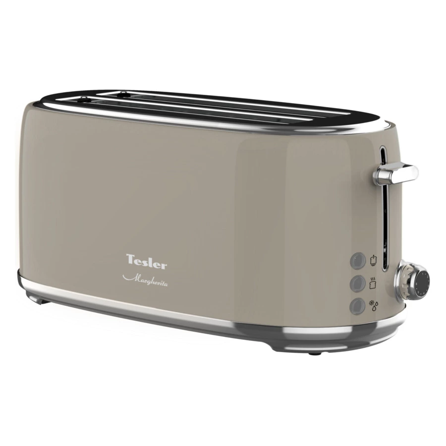 Тостер на 2 отсека TESLER Margherita TT-430 SAND GREY 39х16,7х18 см, песочный