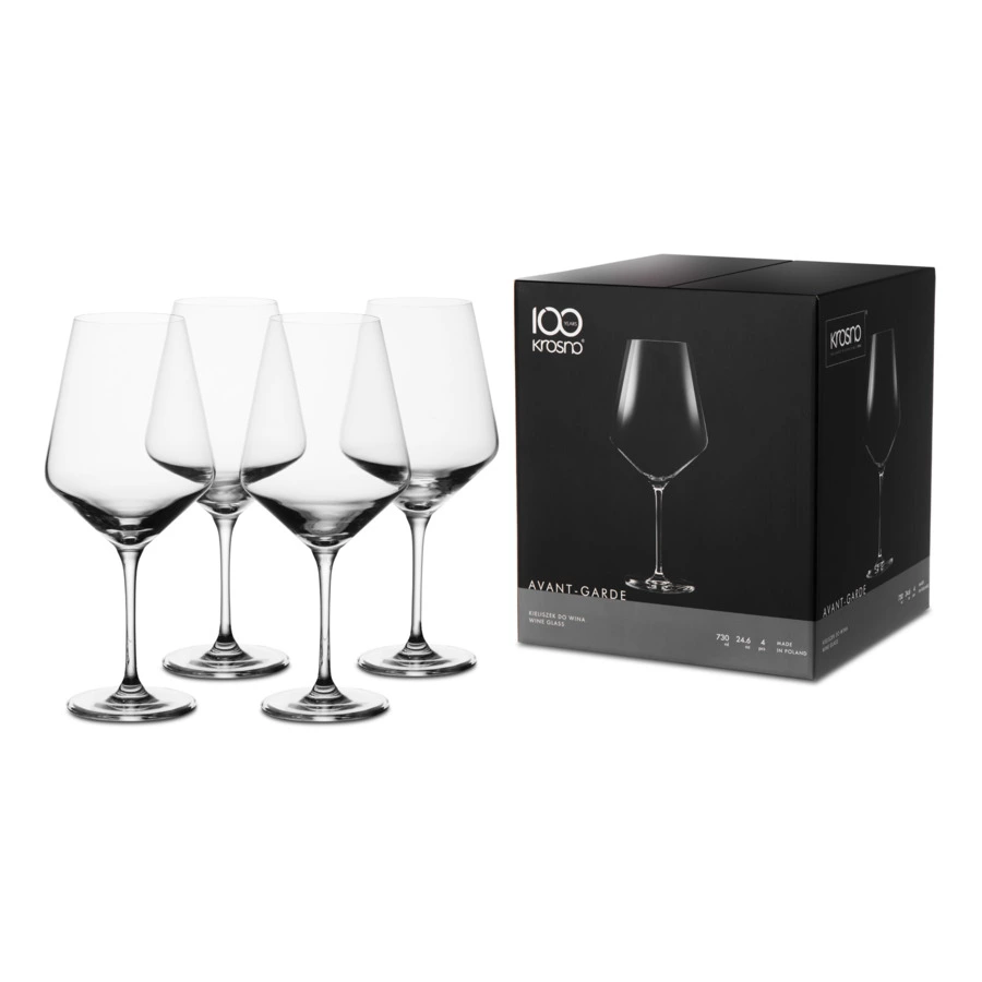 Набор бокалов для красного вина Krosno Авангард 650 мл, 4 шт, стекло