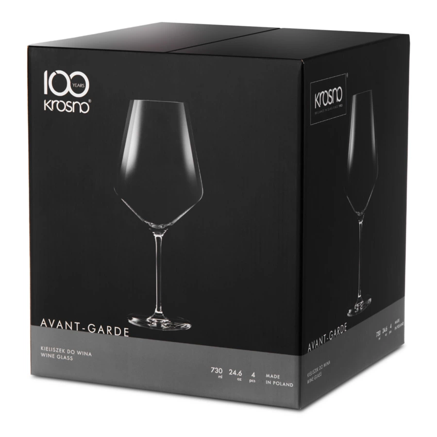 Набор бокалов для красного вина Krosno Авангард 650 мл, 4 шт, стекло