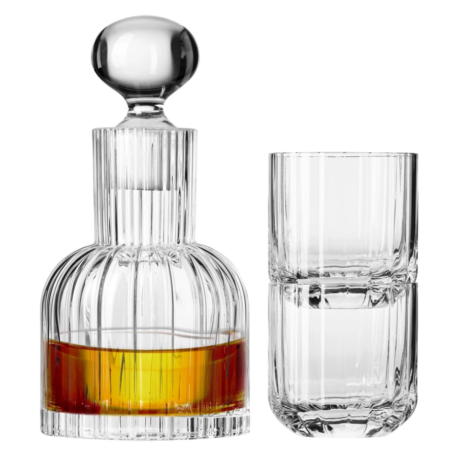 Набор из графина 650 мл и 2 стакана для виски 300 мл Krosno Винтаж, стекло