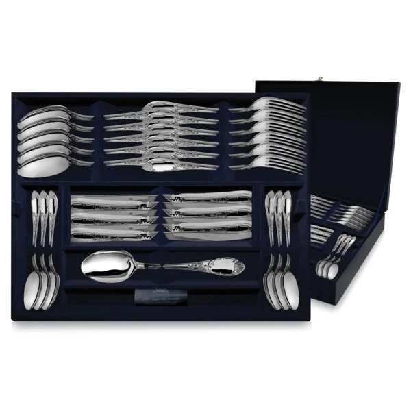Набор столовых приборов в футляре АргентА Classic Престиж 1805,76г, на 6 персон 24 предмета, серебро