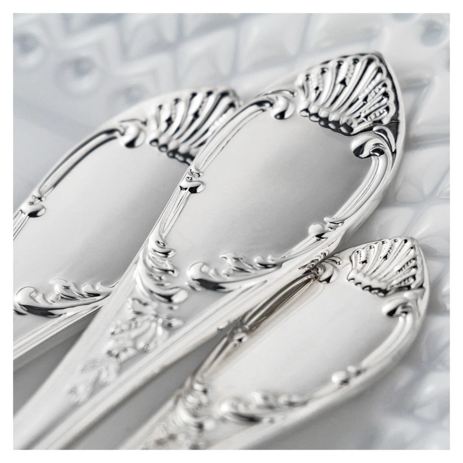 Набор столовых приборов в футляре АргентА Classic Престиж 1805,76г, на 6 персон 24 предмета, серебро