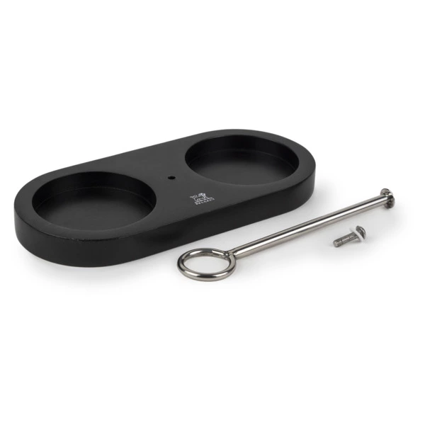 Подставка для мельниц Peugeot до 6,5см Linea 18,7хН15,5 см, с ручкой, бамбук, черная