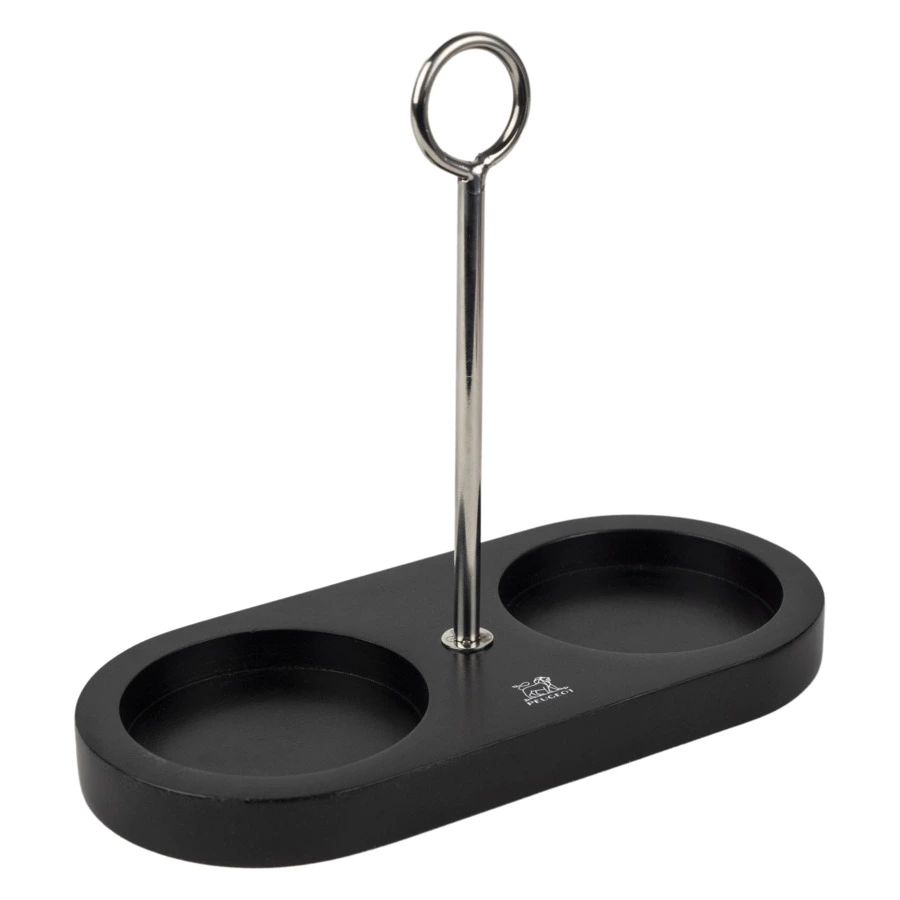 Подставка для мельниц Peugeot до 6,5см Linea 18,7хН15,5 см, с ручкой, бамбук, черная