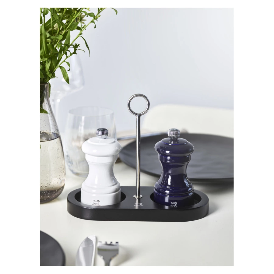 Подставка для мельниц Peugeot до 6,5см Linea 18,7хН15,5 см, с ручкой, бамбук, черная