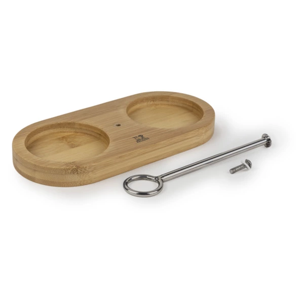 Подставка для мельниц Peugeot до 6,5см Linea 18,7хН15,5 см, с ручкой, бамбук, бежевая