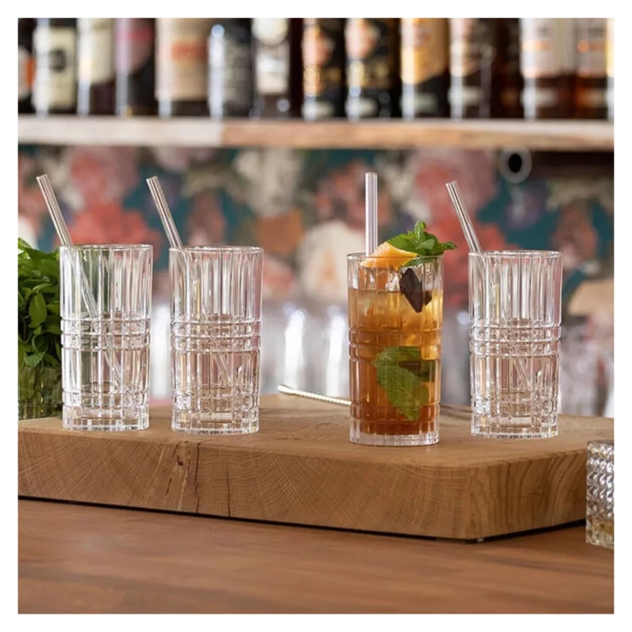 Набор стаканов с трубочками и щеткой Nachtmann TASTES GOOD 445 мл, 4 шт, хрусталь бессвинцовый, п/к