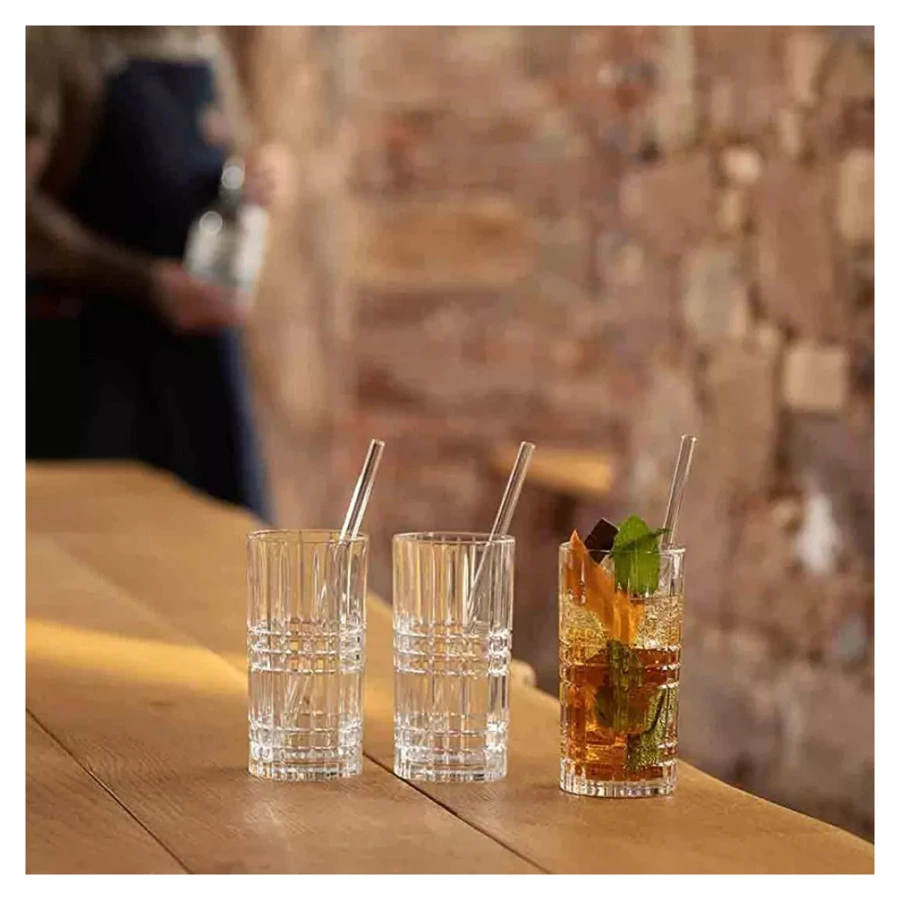 Набор стаканов с трубочками и щеткой Nachtmann TASTES GOOD 445 мл, 4 шт, хрусталь бессвинцовый, п/к