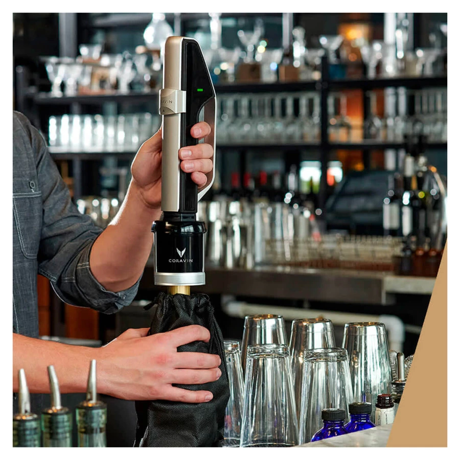 Система сохранения игристого с пробкой Coravin Model Sparkling в чехле с 2 капсулами, пластик