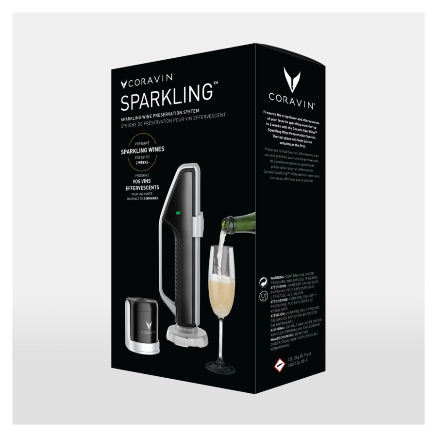 Система сохранения игристого с пробкой Coravin Model Sparkling в чехле с 2 капсулами, пластик