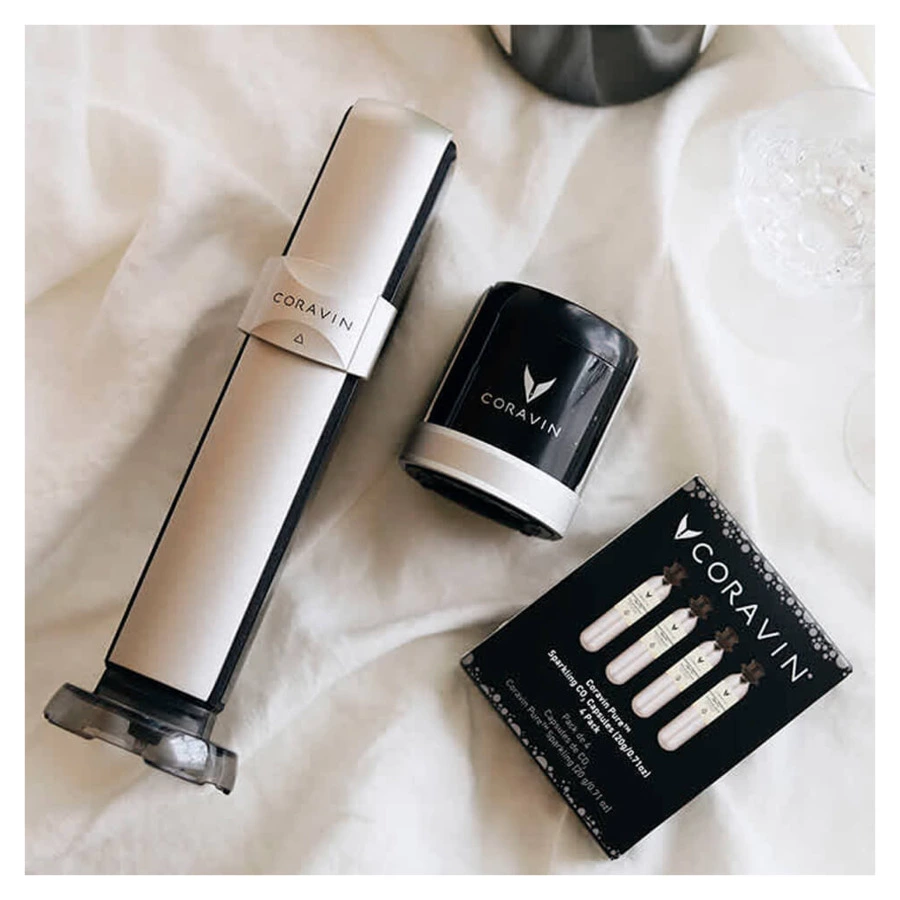 Система сохранения игристого с пробкой Coravin Model Sparkling в чехле с 2 капсулами, пластик