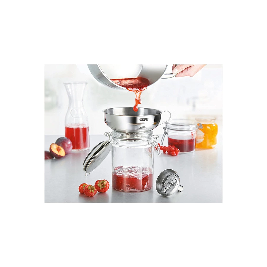 Воронка вставная Gefu ВЕРСАРЕ со съемной насадкой и ситом d14 см, для горлышек от 1,5 до 13 см