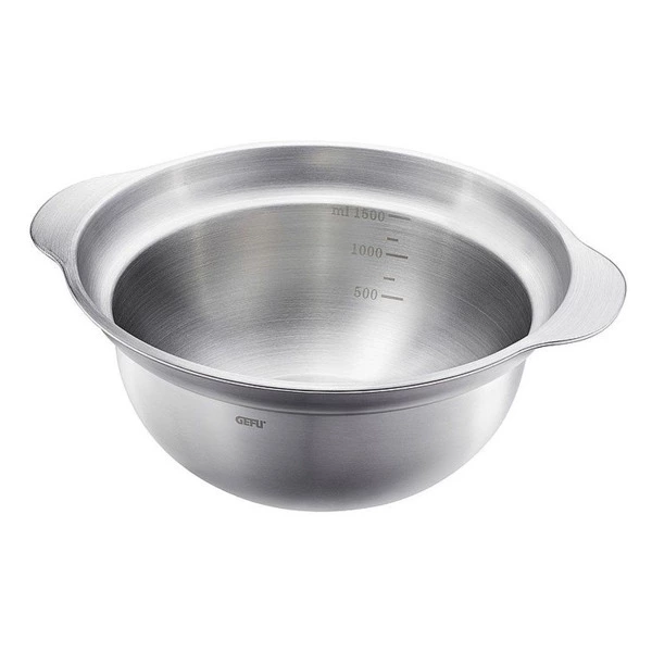 Миска с ручками и мерной шкалой Gefu PREMIO 1,5л, сталь нержавеющая