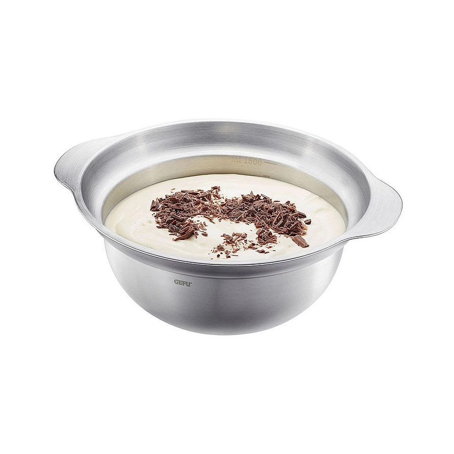 Миска с ручками и мерной шкалой Gefu PREMIO 1,5л, сталь нержавеющая