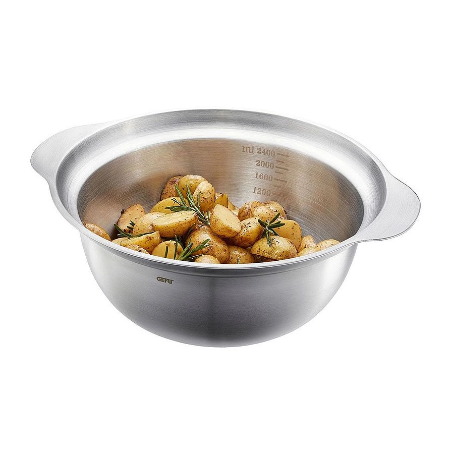 Миска с ручками и мерной шкалой Gefu PREMIO, 2,4 л, сталь нержавеющая