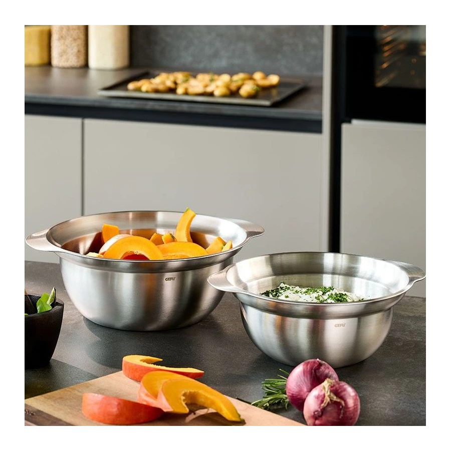 Миска с ручками и мерной шкалой Gefu PREMIO, 2,4 л, сталь нержавеющая