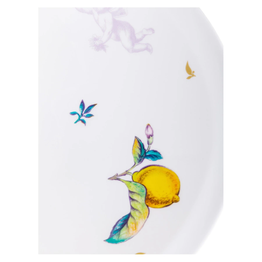 Ваза для фруктов ИФЗ Молодежная Лимоны 26х16,2 см, фарфор твердый