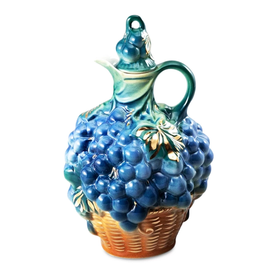 Графин ИФЗ Виноград в корзине 1,16 л, фарфор твердый, синий