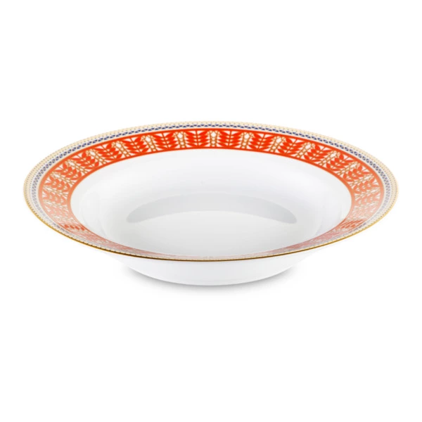 Тарелка суповая ИФЗ Глубокая Русский стиль 22см, 220 мл, фарфор твердый